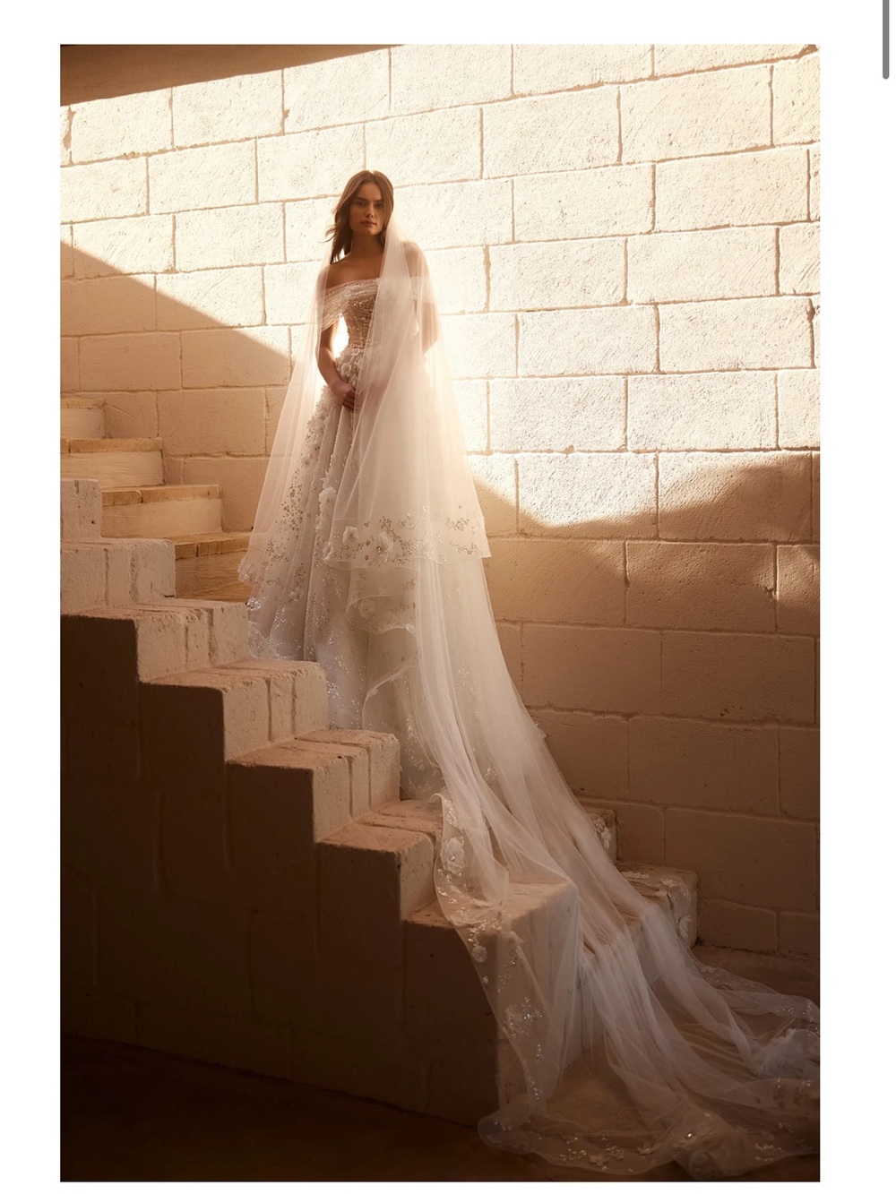 Wedding veil with blusher
